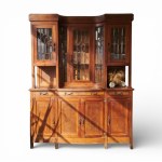 Two-body walnut dining room buffet