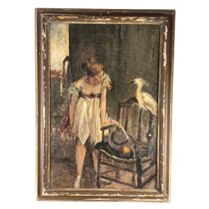 UNIDENTIFIED ARTIST, Woman with a bird