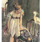 UNIDENTIFIED ARTIST, Woman with a bird