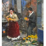 Vassetti, Small lane with figures and a market - Vassetti