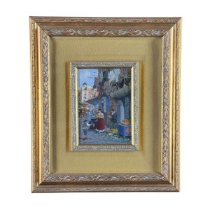 Vassetti, Small lane with figures and a market - Vassetti