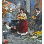 Vassetti, Small lane with figures and a market - Vassetti