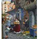 Vassetti, Small lane with figures and a market - Vassetti