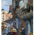 Vassetti, Small lane with figures and a market - Vassetti