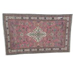 Burgundy fabric carpet.