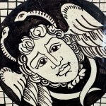 Decorated terracotta tile Medusa