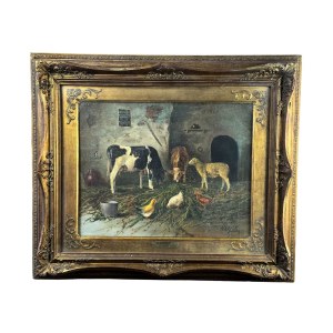 MARIO ALLEGRETTI, Interior of a barn - Mario Allegretti