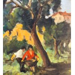 F.NICOLARDI, Landscape with figures - F.NICOLARDI