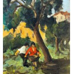 F.NICOLARDI, Landscape with figures - F.NICOLARDI