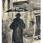 A. Trivellini, Small Street with Figure - A. Trivellini