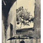 A. Trivellini, Small Street with Figure - A. Trivellini