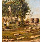 F.Sarria, Rural scene with peasants - F. Sarria