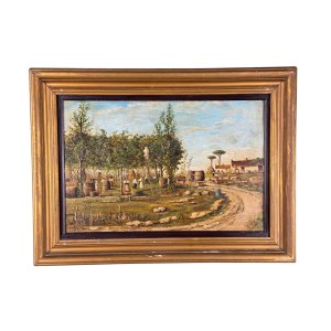 F.Sarria, Rural scene with peasants - F. Sarria