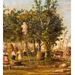 F.Sarria, Rural scene with peasants - F. Sarria