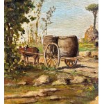 F.Sarria, Rural scene with peasants - F. Sarria