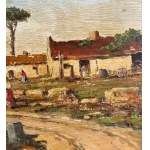 F.Sarria, Rural scene with peasants - F. Sarria