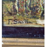 F.Sarria, Rural scene with peasants - F. Sarria