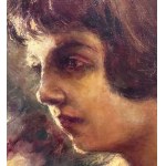 Giuseppe Ferrari, Portrait of a Woman with Flowers - Giuseppe Ferrari