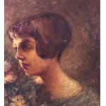 Giuseppe Ferrari, Portrait of a Woman with Flowers - Giuseppe Ferrari