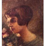 Giuseppe Ferrari, Portrait of a Woman with Flowers - Giuseppe Ferrari