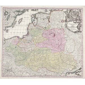 Mapa Poloniae Regnum ut et Magni Ducatus Lithuaniae accuratissima delineatione repraesentata.