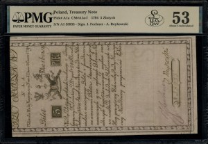 5 złotych polskich, 8.06.1794; seria N.A.1, numeracja 3...