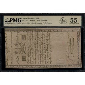 5 zlotych, June 8, 1794; series N.C.1, serial number 3...