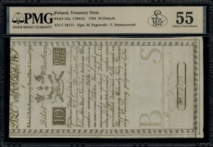 10 złotych polskich, 8.06.1794; seria C, numeracja 2917...