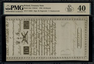 10 złotych polskich, 8.06.1794; seria F, numeracja 4188...