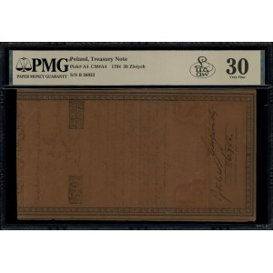 50 złotych polskich, June 8, 1794; Series B, serial number 2692...