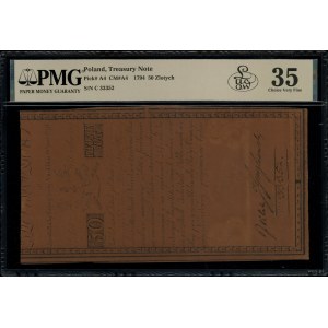 50 złotych polskich, 8.06.1794; seria B, numeracja 3335...