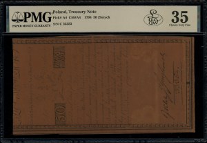 50 złotych polskich, 8.06.1794; seria B, numeracja 3335...