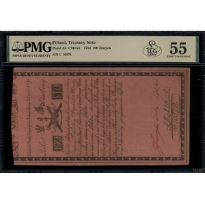 100 złotych polskich, 8.06.1794; seria C, numeracja 165...