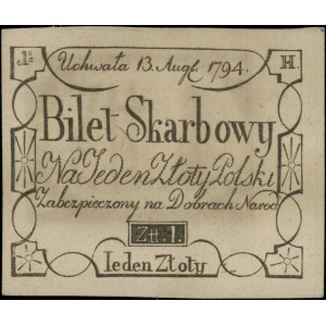 1 złoty polski, 13.08.1794; seria H; Lucow 42h - dołącz...