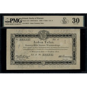 1 talar, 1.12.1810; seria A, numeracja 36127, podpis ko...