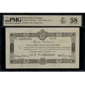 2 thalers, December 1, 1810; Series B, serial number 56330, signature k...