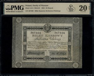 10 złotych polskich, 1824; seria B, numeracja 367466, z...