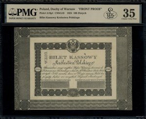 100 złotych polskich, 1824; seria D, bez podpisów komis...