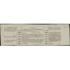 Kwit tymczasowy pożyczki, (1863); niewypełniony blankie...