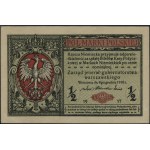 1/2 Polish stamp, Dec. 9, 1916; general, Series B, numbers...