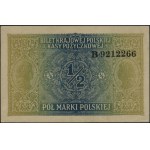 1/2 Polish stamp, Dec. 9, 1916; general, Series B, numbers...