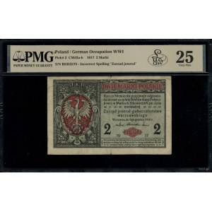 2 marki polskie, 9.12.1916; jenerał, bardzo rzadka seri...