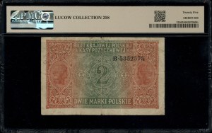 2 marki polskie, 9.12.1916; jenerał, bardzo rzadka seri...