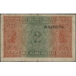 2 marki polskie, 9.12.1916; jenerał, bardzo rzadka seri...