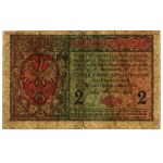 2 marki polskie, 9.12.1916; jenerał, bardzo rzadka seri...