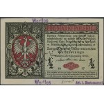 1/2 Polish stamp, Dec. 9, 1916; General, Series B, numbers...