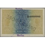 1/2 Polish stamp, Dec. 9, 1916; General, Series B, numbers...