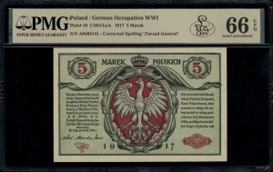 5 marek polskich, 9.12.1916; Generał, biletów, seria A,...
