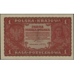 1 marka polska, 23.08.1919; seria I-M, numeracja 430412...