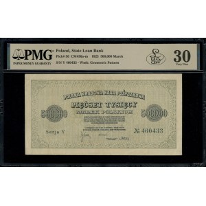 500.000 marek polskich, 30.08.1923; seria Y, numeracja ...